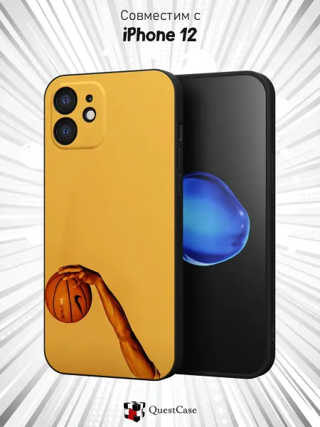 QuestCase Чехол на Apple iPhone 12 с принтом Баскетбол