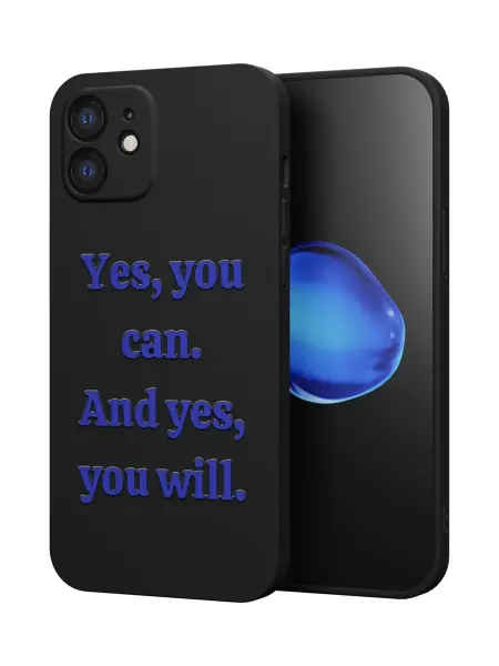 QuestCase Чехол на Apple iPhone 12 с принтом Надпись