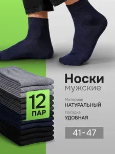 Носки AYLA STYLE мужские Анатомическая резинка, 12 пар