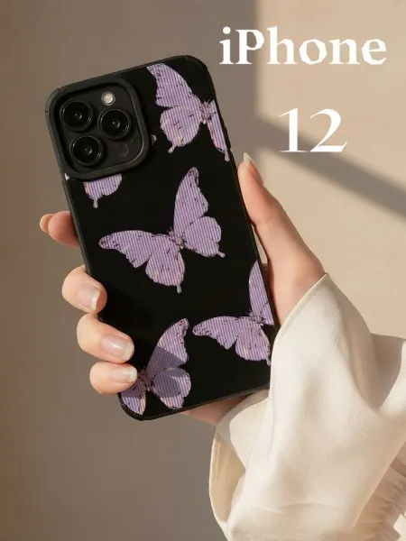 GLAM CASE Чехол на iPhone 12 силиконовый с бабочками