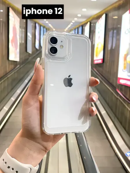 ND CASE чехол на iphone 12 прозрачный силикон квадратный с защитой