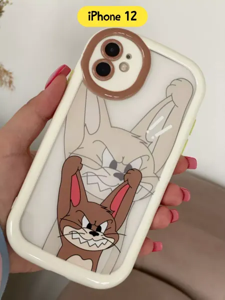 CaseLove Чехол на iPhone 12 с принтом Том и Джерри