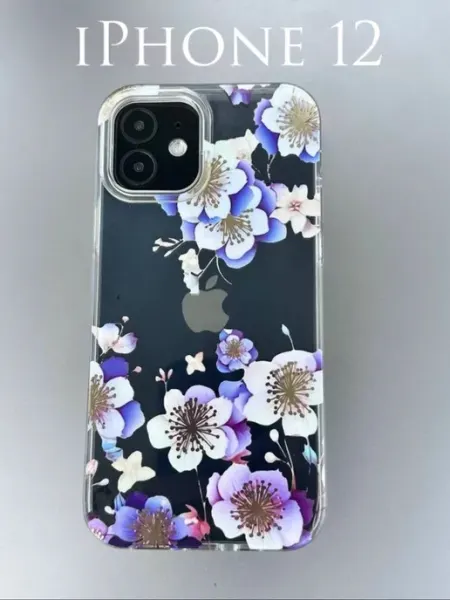 CRAZY CAT Чехол на iphone 12 с принтом цветочки