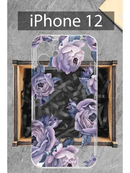 COVERGOOD Чехол на iPhone 12 с принтом защитный силиконовый