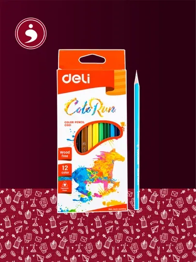 Карандаши цветные повышенной прочности Deli (12 цвCOTORUN)
