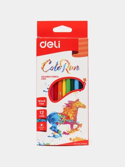 Карандаш цветн. 12 цв Deli EC00100