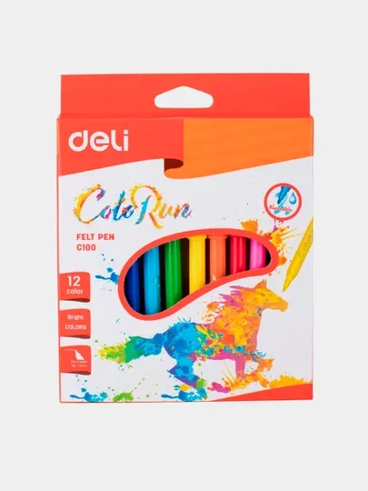 Фломастеры 12цв EC10000 Deli