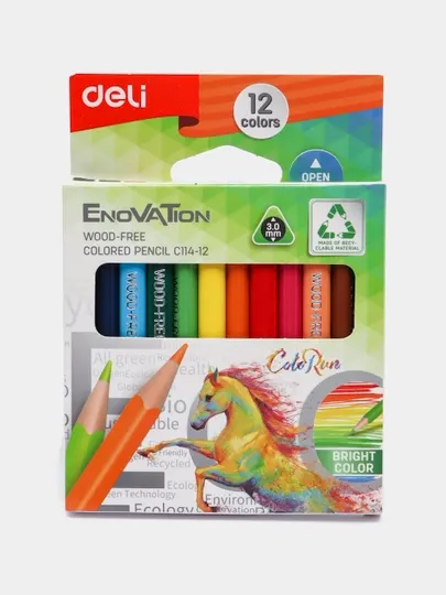Карандаши Deli, 12 цветов, EC114-12