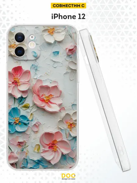DesignOnCase Чехол на iPhone 12 с принтом цветочки