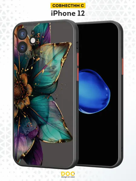 DesignOnCase Чехол Бампер на iPhone 12 с принтом Цветы