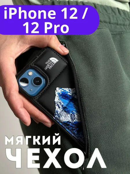 The North Face чехол на iPhone 12 с принтом и рисунком TNF