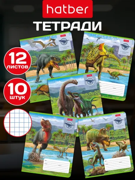 Hatber Тетрадь 12 листов в клетку 10 штук
