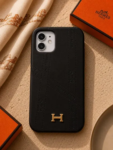 Liamoon Чехол на iPhone 12 в стиле Hermes с логотипом H