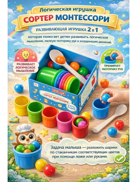 Сортер Монтессори Логическая игрушка