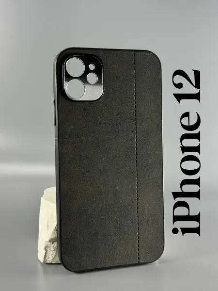 Чехол на iPhone 12, замша черный