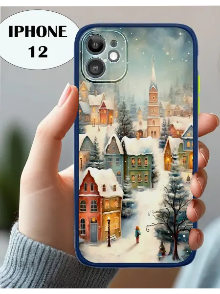 Чехол на iPhone 12 с принтом зима