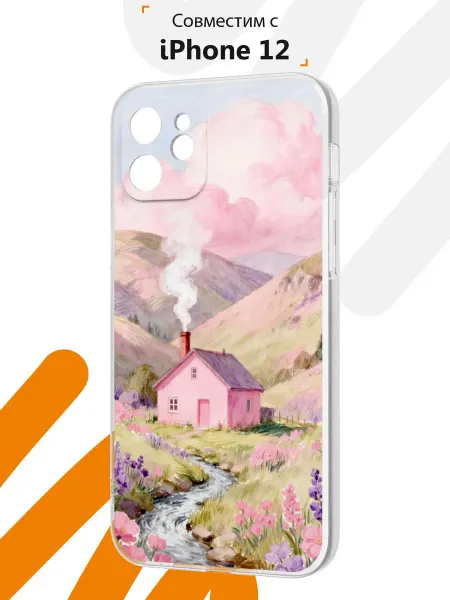 Мобилиус Чехол на iPhone 12 с принтом Домик