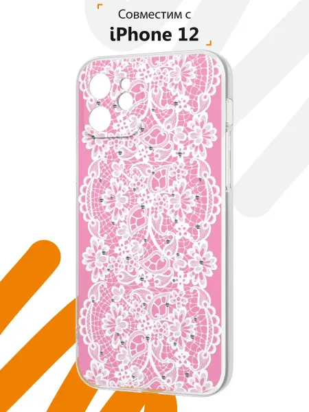 Мобилиус Чехол на iPhone 12 с принтом Кружево