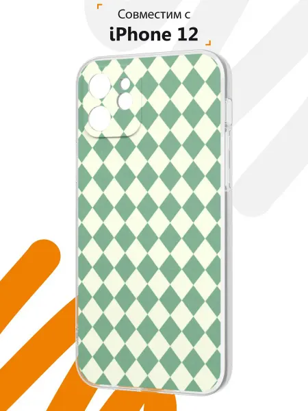 Мобилиус Чехол на iPhone 12 с принтом Ромбы