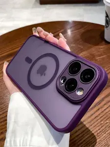 Чехол на Iphone 12 MagSafe / Противоударный, фиолетовый / С защитой камеры / Магнитный