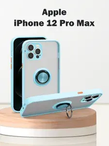 Чехол для айфон 12 про макс / iphone 12 pro max, голубой, с кольцом, магнитный, подставка, защита камеры