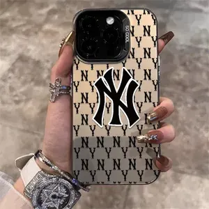 Чехол на айфон 12 про макс / iPHONE 12 PRO MAX черный с Логотип NY противоударный