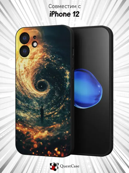 QuestCase Чехол на iPhone 12 с принтом Пейзаж