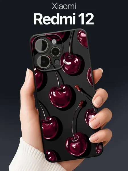 SCDesign Чехол на Xiaomi Redmi 12 с вишнями