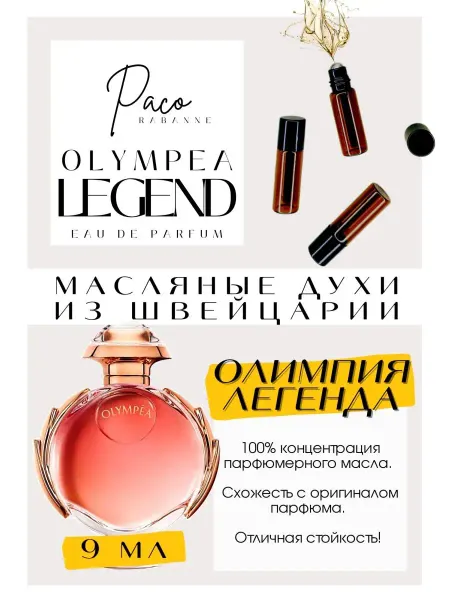 GET PARFUM Olympea Legend Пако Рабан духи масляные роликовые