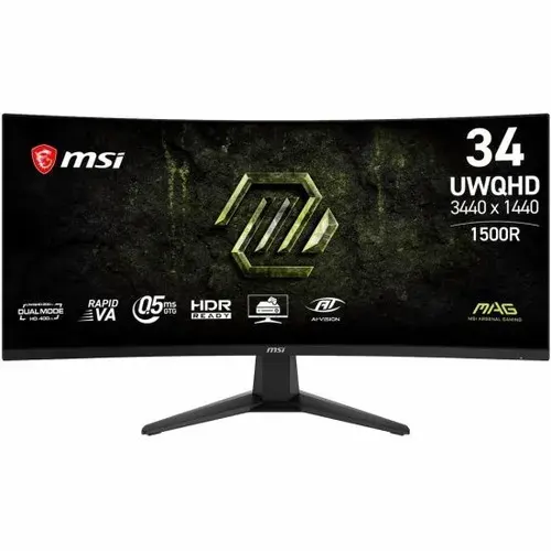 MSI 34" Монитор 9S6-3PC59H-043 (9S6-3DD71M-022), VA, 3440x1440 Ultra WQHD, 120 Гц, Изогнутый экран, черный