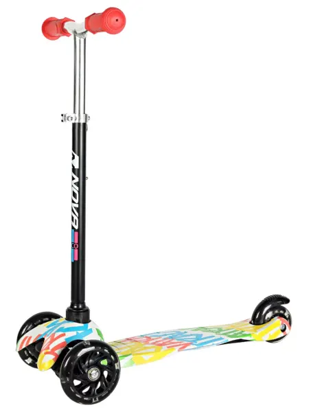 NOVATRACK Самокат-кикборд Disco-kids Graffiti, 90 120 мм, дека 40х11