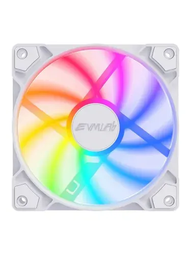 Вентилятор ПК 120мм 4pin PWM Белый разноцветная подсветка RGB не управляемая