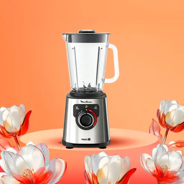 Cтационарный блендер Moulinex PerfectMix+ LM871D10, металл/пластик, 1200Вт, 2л, серебристый/чёрный
