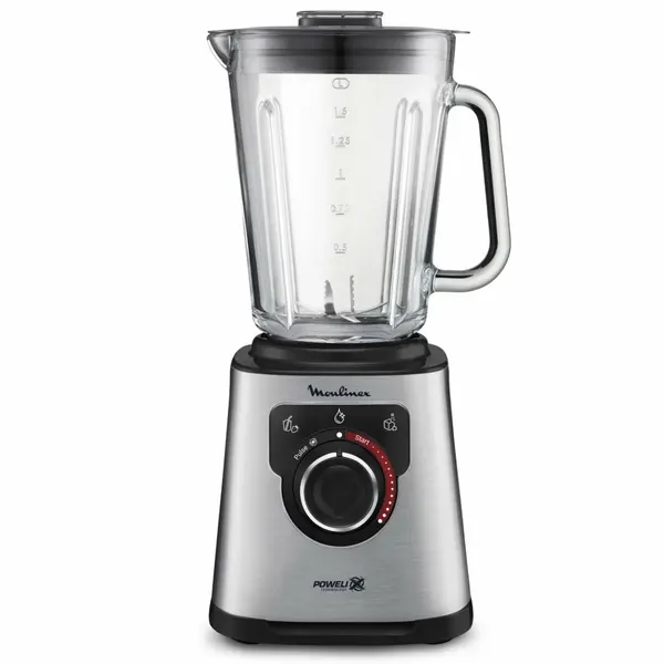 Блендер Moulinex PerfectMix+ LM871D10, 1200 Вт, серебристый/ черный, сенсорный, чаша-закаленное стекло