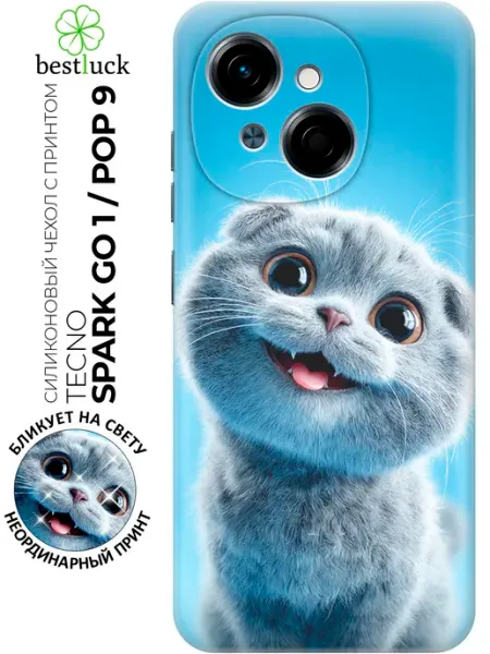 TECNO Чехол на Spark Go 1, Pop 9 с котиками