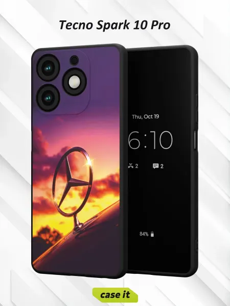 Case it Чехол на Tecno Spark 10 Proс принтом звезда Mercedes-Benz