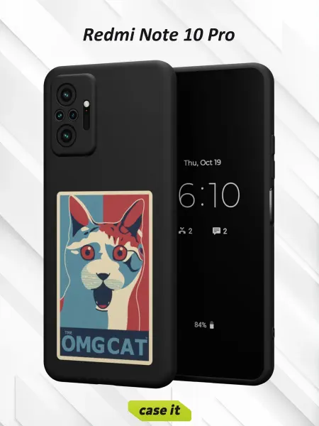 Case it Чехол на Redmi Note 10 Proс принтом OMG котик