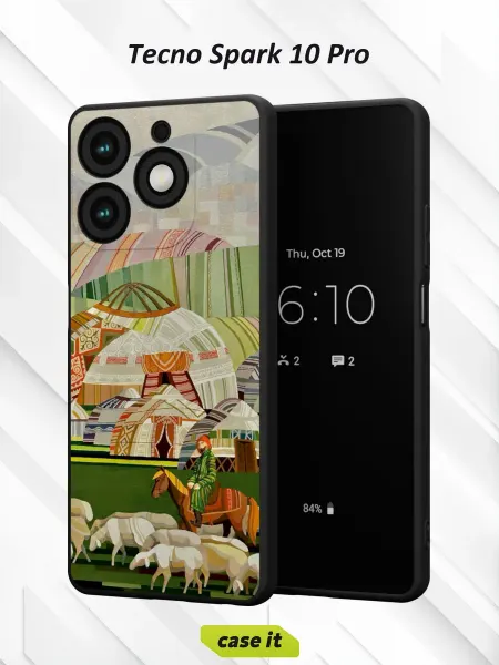 Case it Чехол на Tecno Spark 10 Proс принтом Степные истории