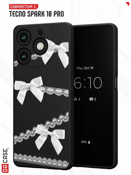 DACase Чехол на Tecno Spark 10 Pro с принтом Кружево