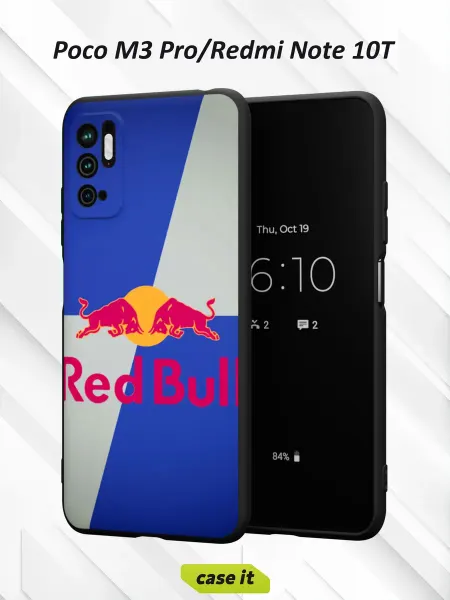 Case it Чехол на Poco M3 Pro и Redmi Note 10T с принтом Red bull