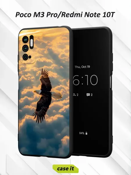 Case it Чехол на Poco M3 Pro и Redmi Note 10Tс принтом Орёл