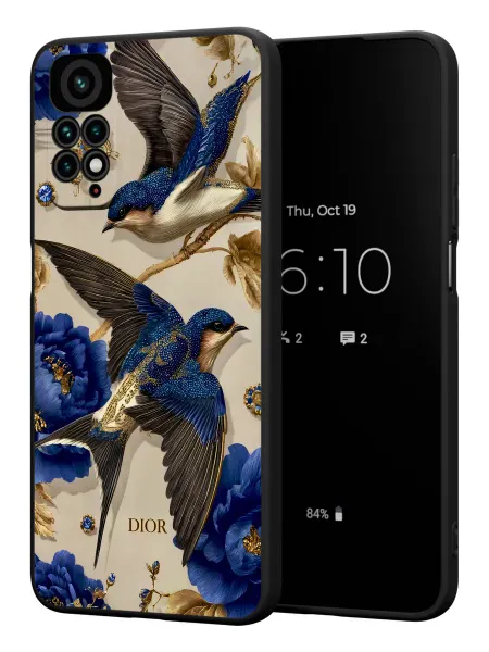 PBl store Чехол на Xiaomi Redmi Note 11 11S 4G в стиле Dior птички