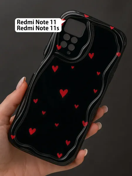 РИНОФОН Рельефный чехол с сердцами на Redmi Note 11, Redmi Note 11s