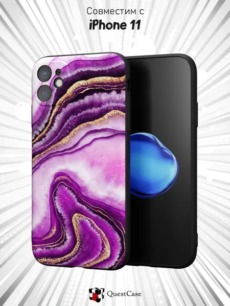 QuestCase Чехол на Apple iPhone 11 с принтом Мрамор