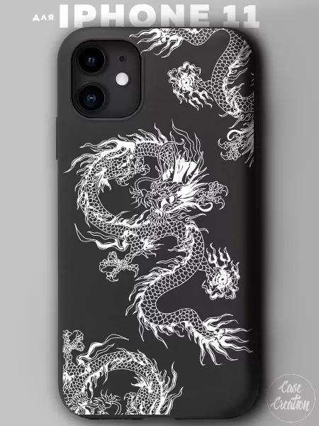 Casecreation Чехол на iPhone 11 с принтом силиконовый драконы