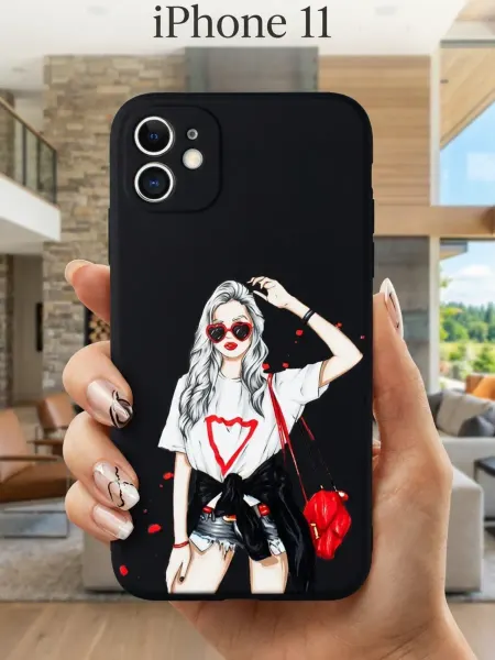 FuturaCase Чехол на iPhone 11 с девушкой с сумочкой