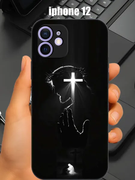 CaseONEshop Чехол на iphone 12 с принтом Иисус крест
