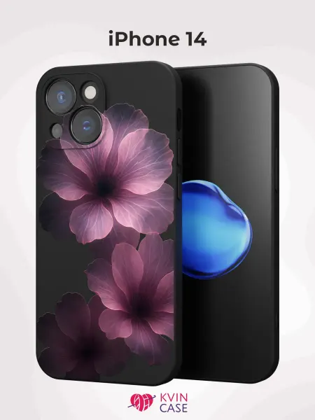 KVIN CASE Чехол на iPhone 14 с принтом Цветы, бутоны