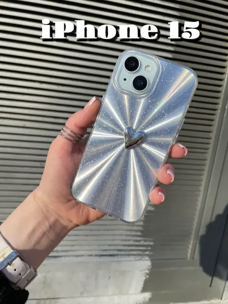 ART CASE Чехол на iPhone 15 айфон 15 блестящий, с сердечком 3D
