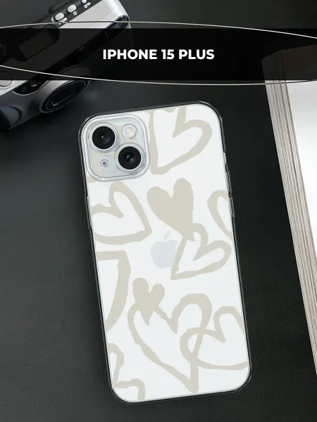Avocase Чехол на iPhone 15 Plus с сердечками